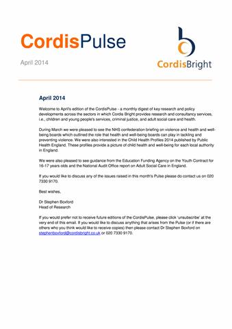 Cordis Pulse: April 2014