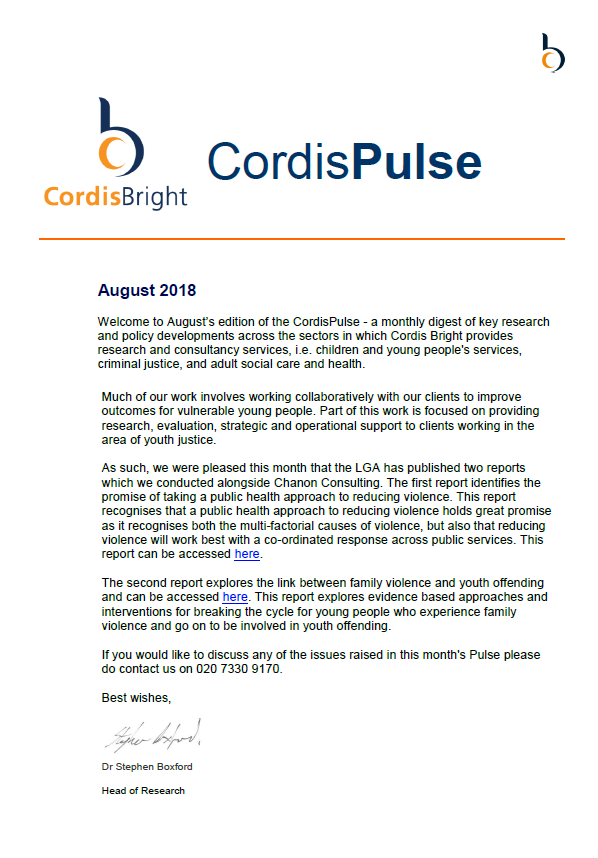 Cordis Pulse: August 2018