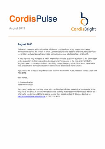 Cordis Pulse: August 2013