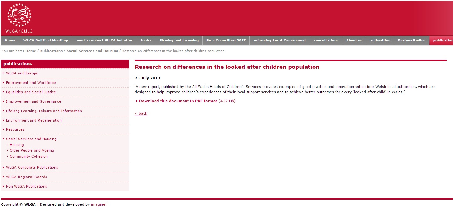 Research on numbers of looked after children