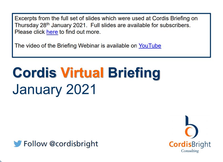 Cordis Briefing: January 2021