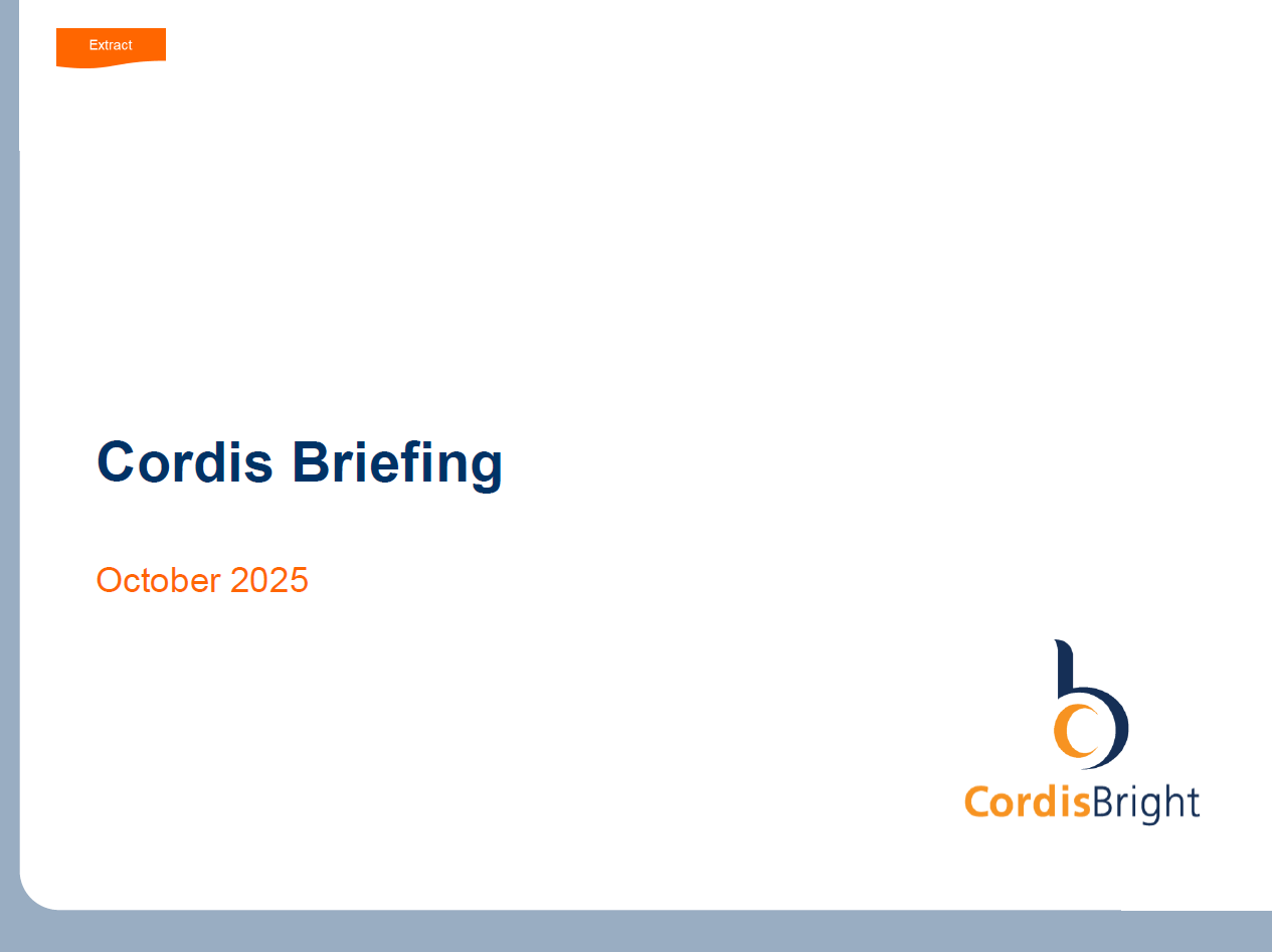 Cordis Briefing: October 2025