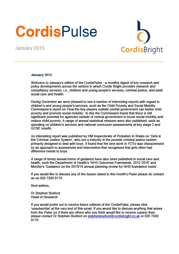 Cordis Pulse: January 2015