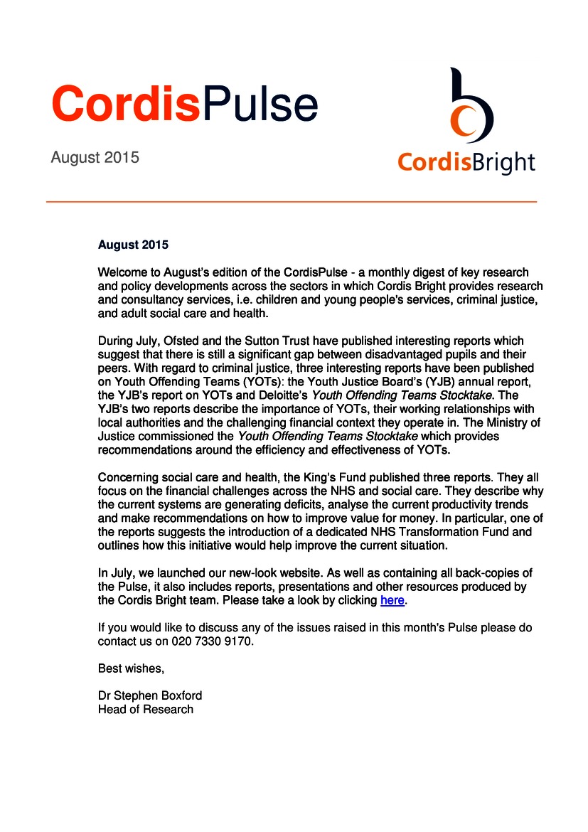 Cordis Pulse: August 2015