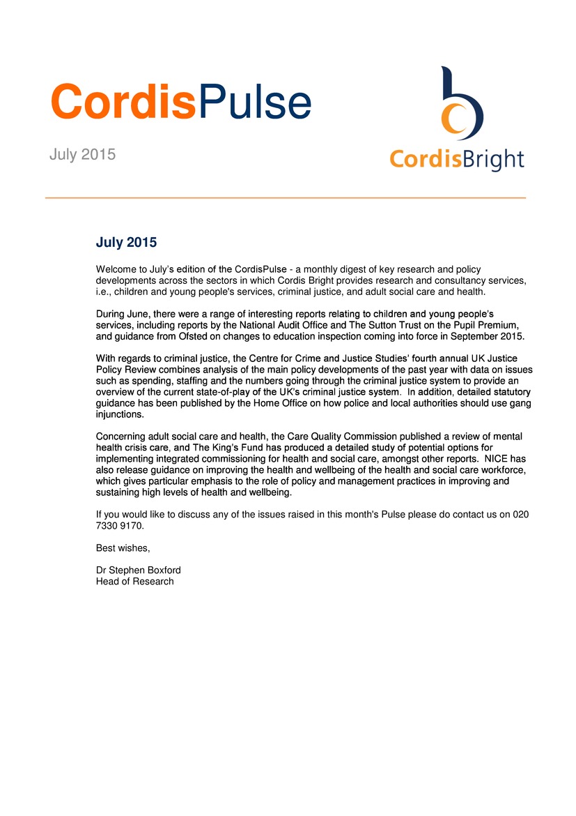 Cordis Pulse: July 2015