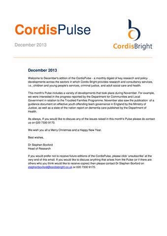Cordis Pulse: December 2013