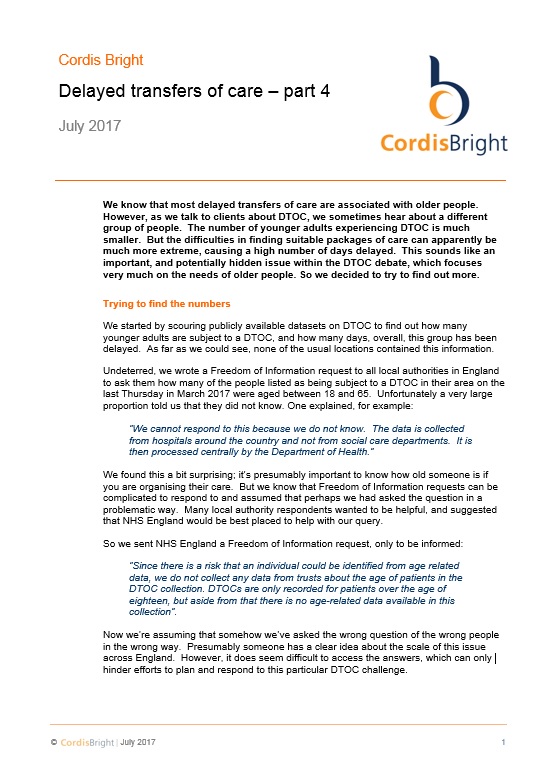 Delayed transfers of care - part 4