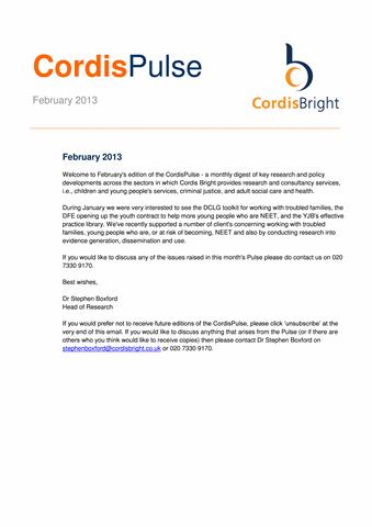 Cordis Pulse: February 2013