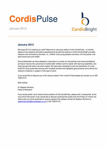 Cordis Pulse: January 2013