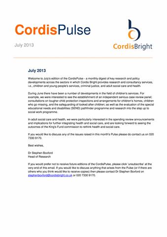 Cordis Pulse: July 2013