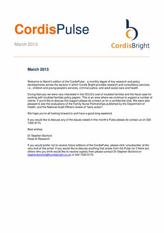 Cordis Pulse: March 2013