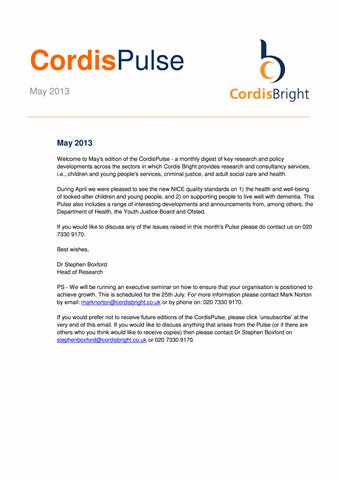 Cordis Pulse: May 2013
