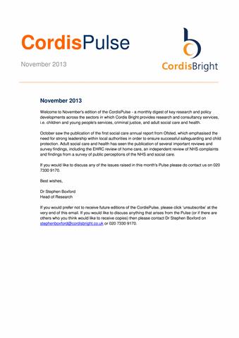 Cordis Pulse: November 2013