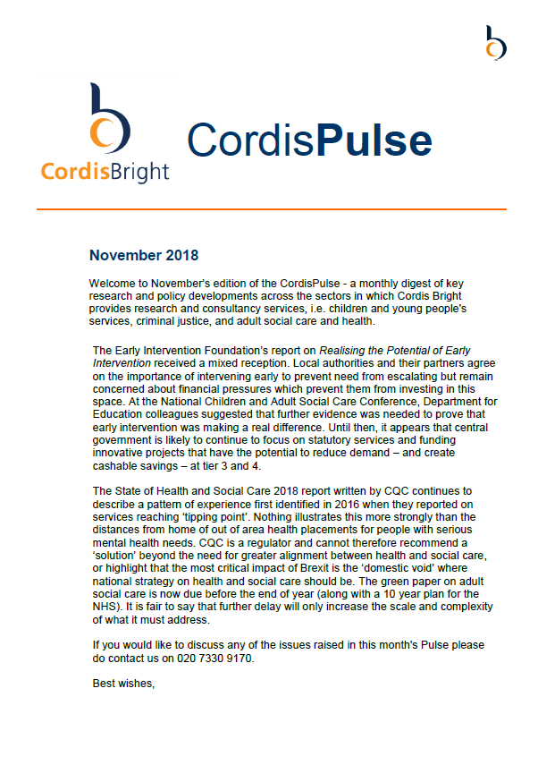 Cordis Pulse: November 2018