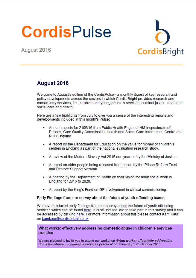 Cordis Pulse: August 2016