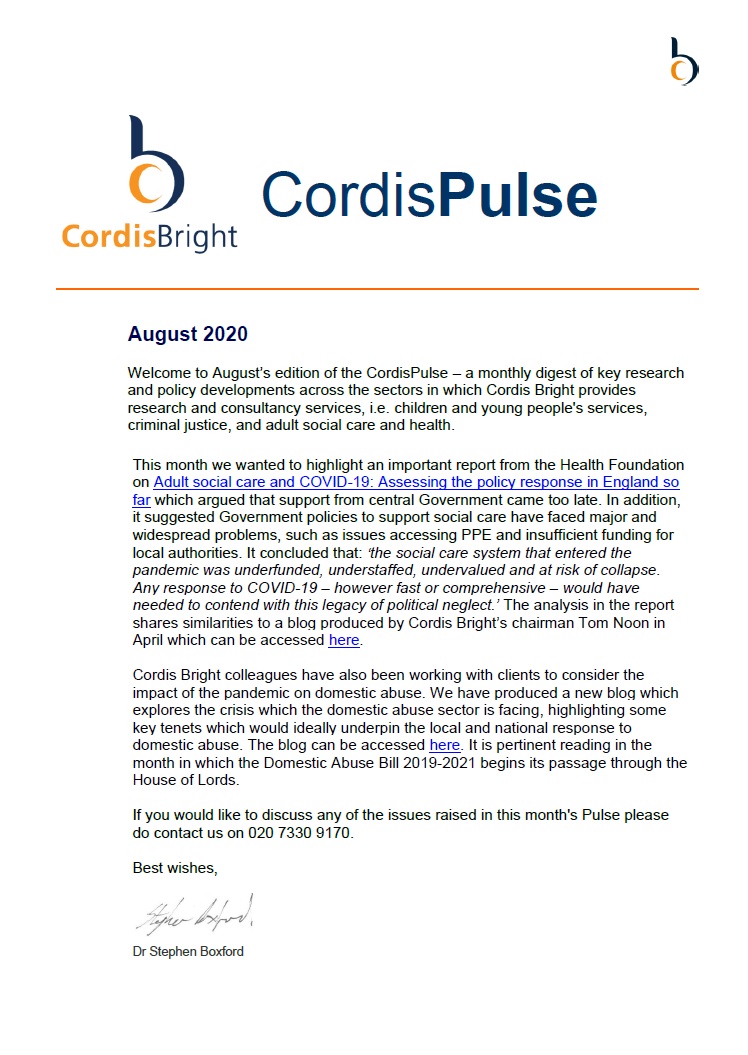 Cordis Pulse: August 2020