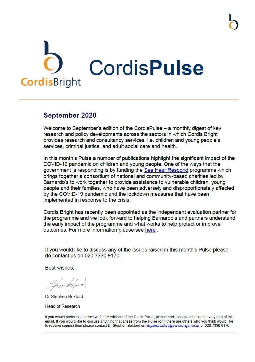 Cordis Pulse: September 2020