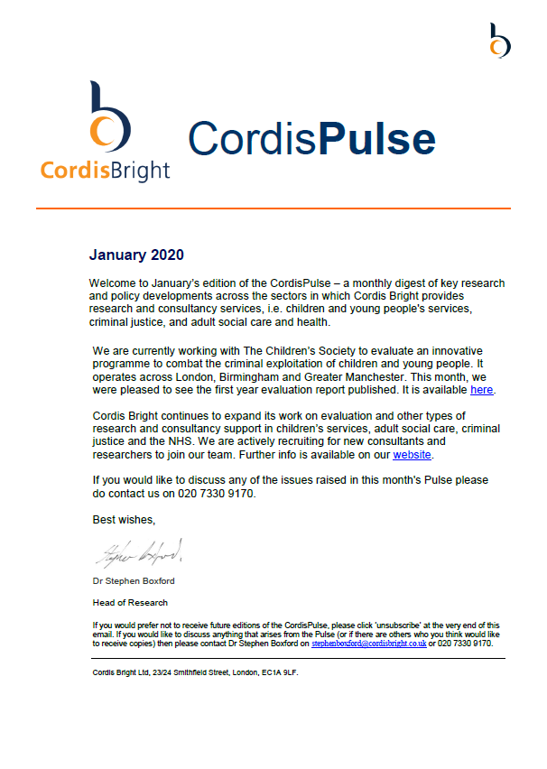 Cordis Pulse: January 2020