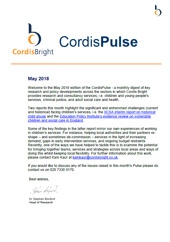 Cordis Pulse: May 2018