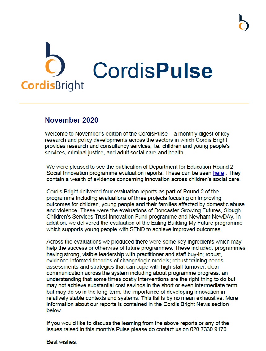 Cordis Pulse: November 2020