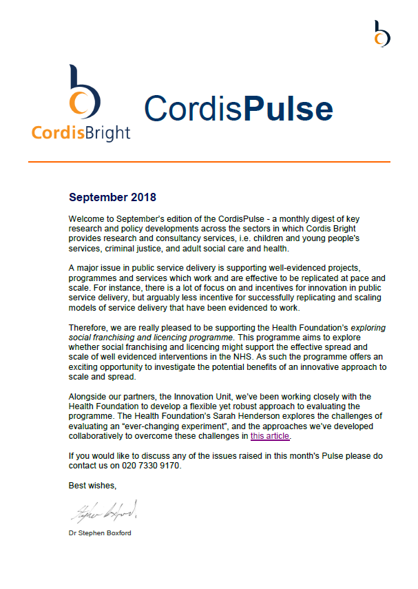 Cordis Pulse: September 2018