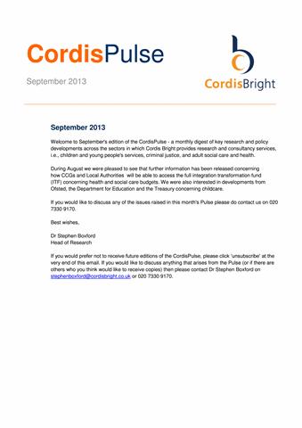 Cordis Pulse: September 2013