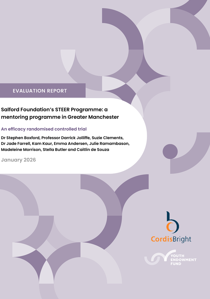 Youth Endowment Fund efficacy study of Salford Foundation’s STEER evaluation